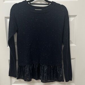 Copper Key Navy Sweater with Sequin Detail